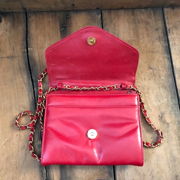 Monet Cross Body Handbag Red Faux Leather Purse - Picture 2 of 8